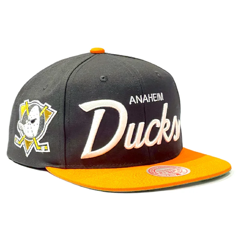 baseball hat wave strong -  Anaheim Ducks Vintage Script Mitchell.& Ness Snapback Hat