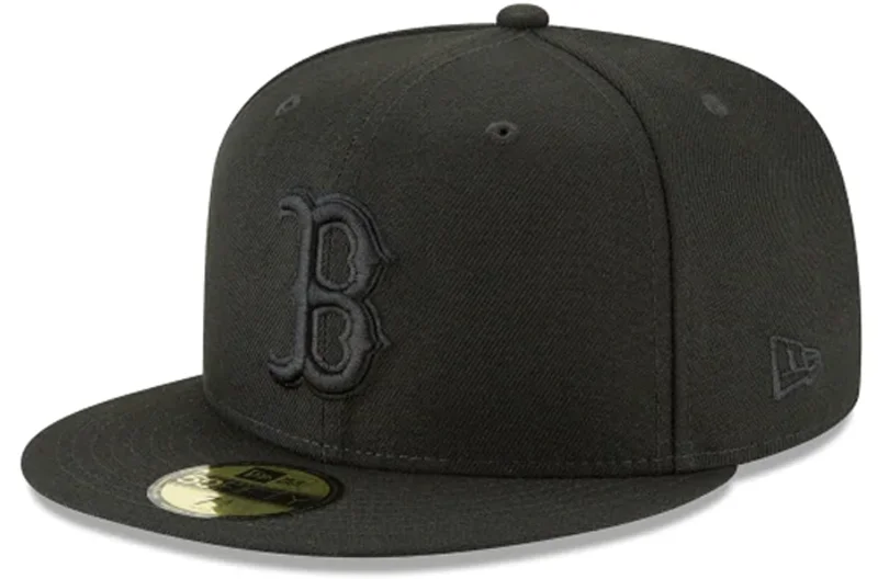 baseball hat rock wild -  Boston Red Sox Black on Black New Era 59Fifty Fitted Hat