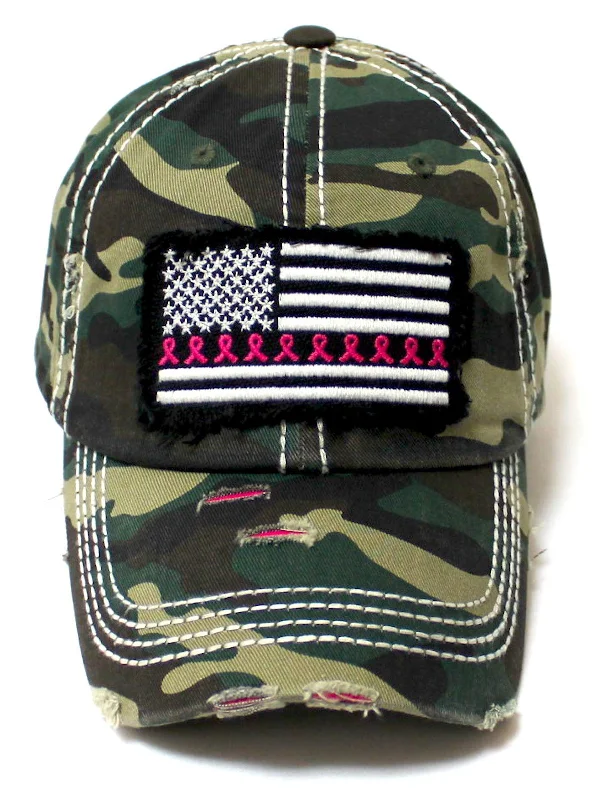 baseball hat someone wild -  CAPS 'N VINTAGE Women's Breast Cancer Awareness Baseball Cap American Flag, Pink Ribbons Patch Embroidery Monogram Hat, Army Camo