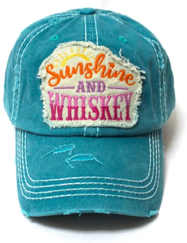 baseball hat sky true -  CAPS 'N VINTAGE Women's Sunshine and Whiskey Patch Embroidery Monogram Hat