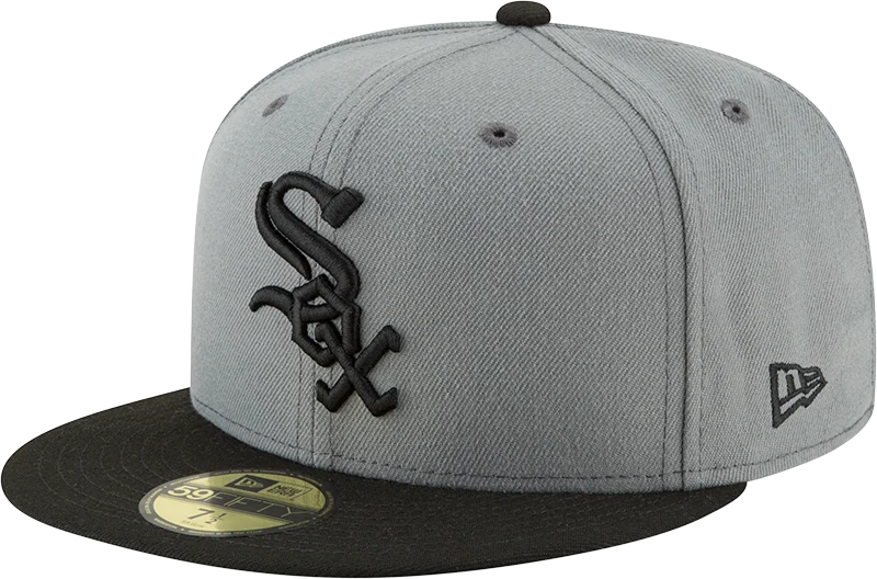 baseball hat feel deep -  Chicago White Sox Grey Black 2 Tone New Era 59Fifty Fitted Cap