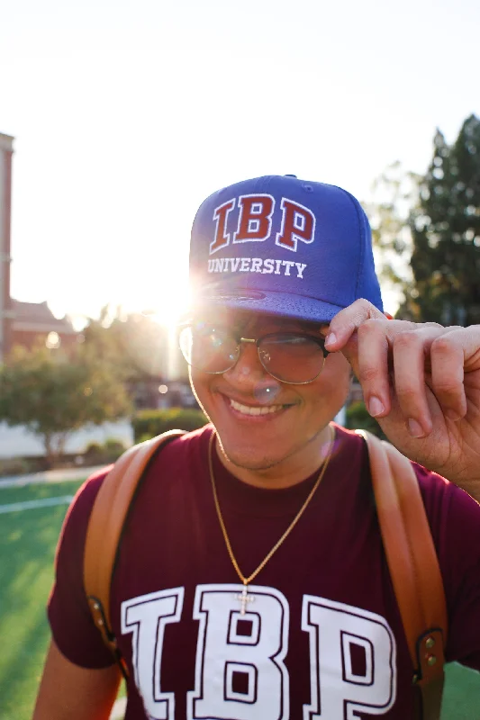 baseball hat lift deep -  IBP University MAROON lettering NEW ERA 9FIFTY BLACK Flat Brim Snapback HAT