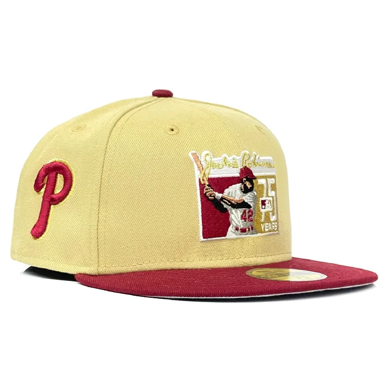 baseball hat sun strong -  Philadelphia Phillies Jackie Robinson 75th Anniversary "Pasadena Kid" New Era 59Fifty Fitted Hat