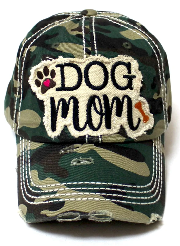 baseball hat exist bold -  Army Camo Dog Mom Paw Print & Bone Vintage Cap