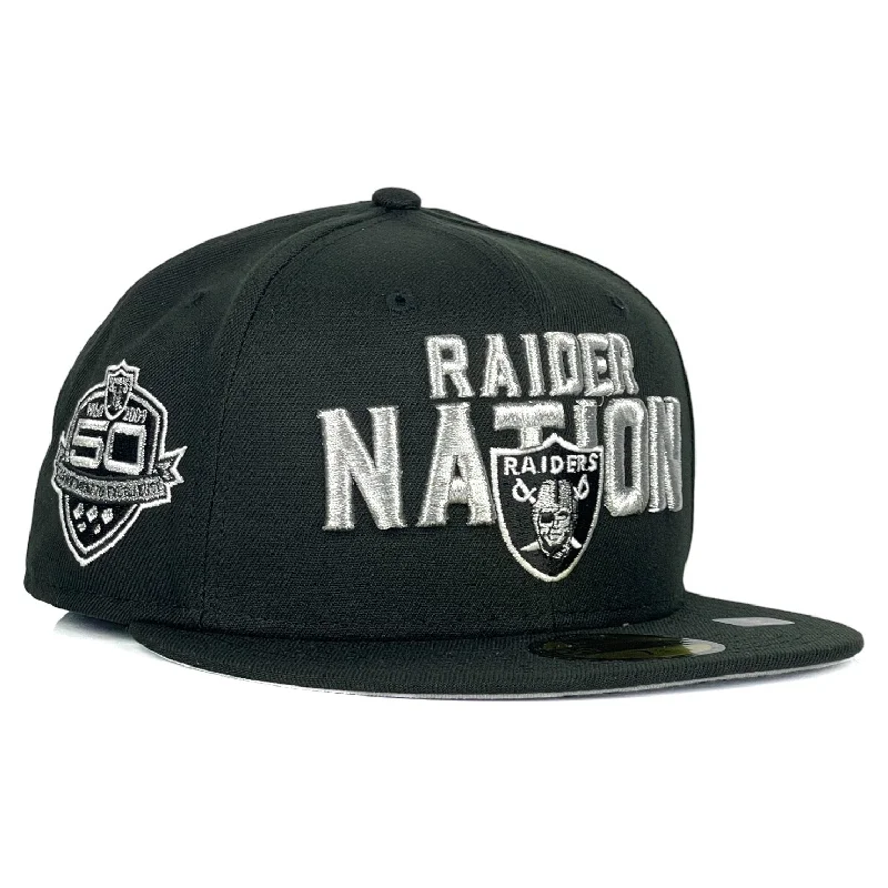 baseball hat tale wild -  Las Vegas Raiders "RAIDER NATION" New Era 59Fifty Fitted Hat