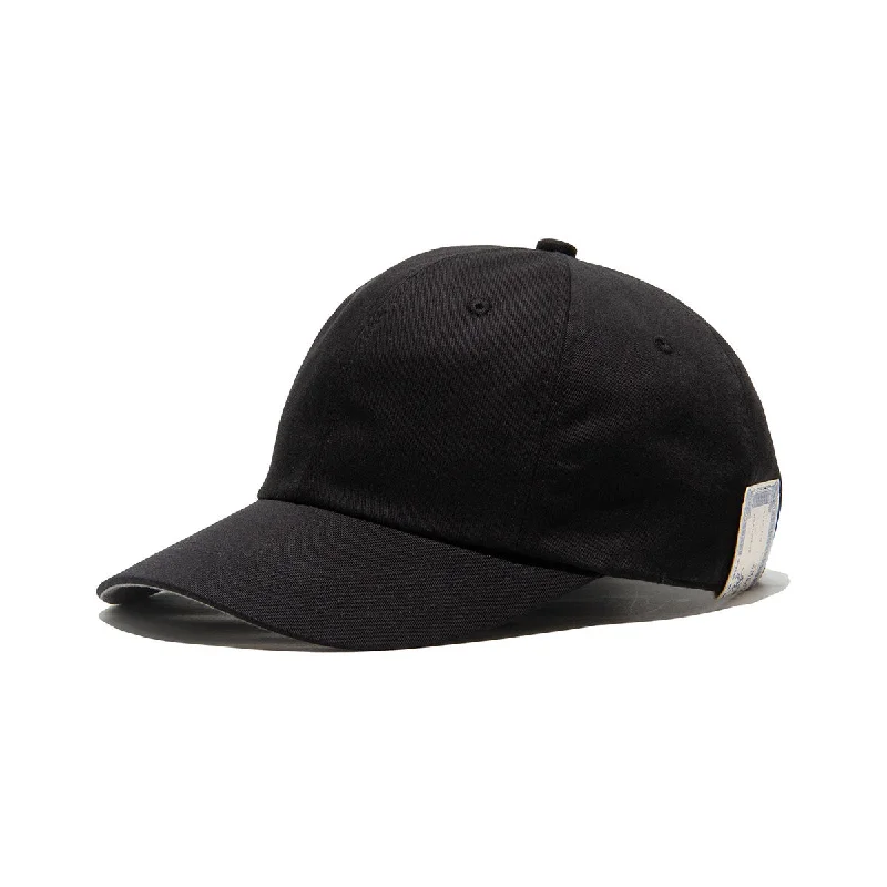 baseball hat curve high -  LONG BELTED CAP - Black