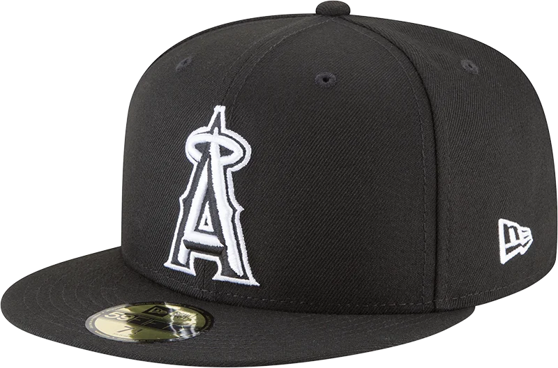 baseball hat trail free -  Los Angeles Angels Black And White 59Fifty Fitted Hat