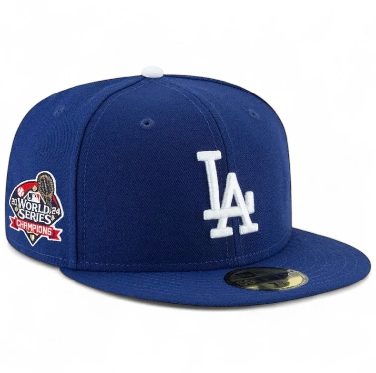 baseball hat spirit bold -  Los Angeles Dodgers 2024 World Series Champion Side Patch Authentic Collection New Era 59Fifty Fitted Hat - Royal