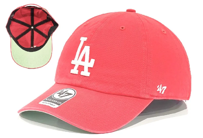 baseball hat family wild -  Los Angeles Dodgers 47 Brand Clean Up Cap - Berry & Lime Undervisor