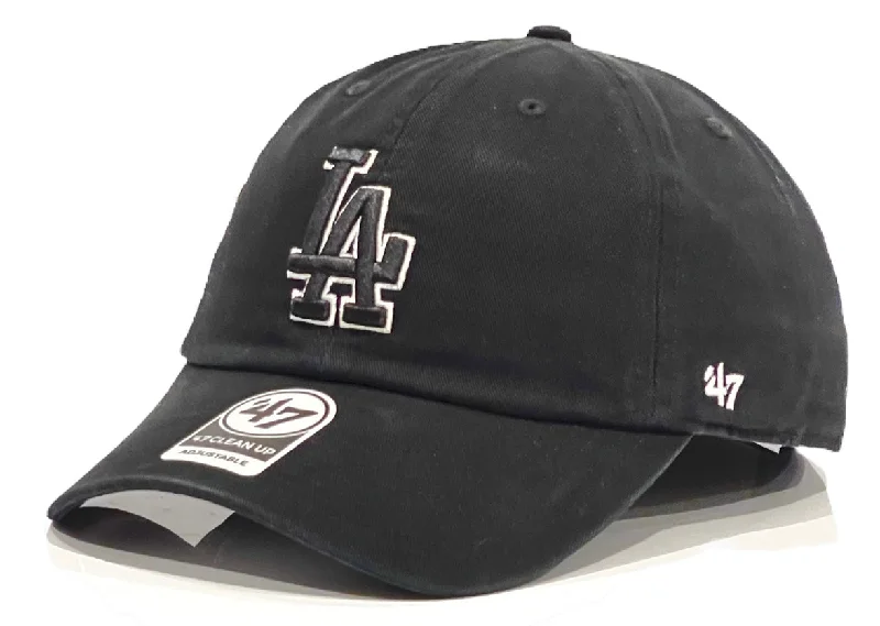 baseball hat roll wild -  Los Angeles Dodgers 47 Brand Clean Up Cap - Black