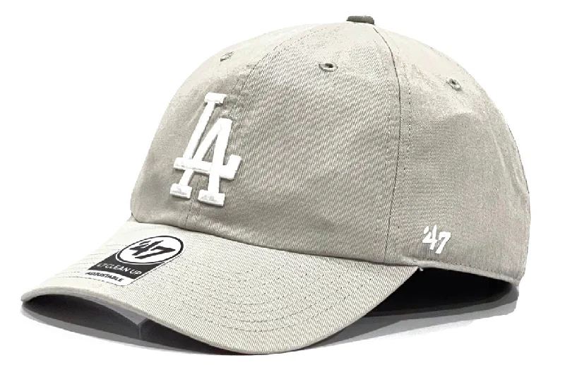 baseball hat love strong -  Los Angeles Dodgers 47 Brand Clean Up Cap - Light Grey