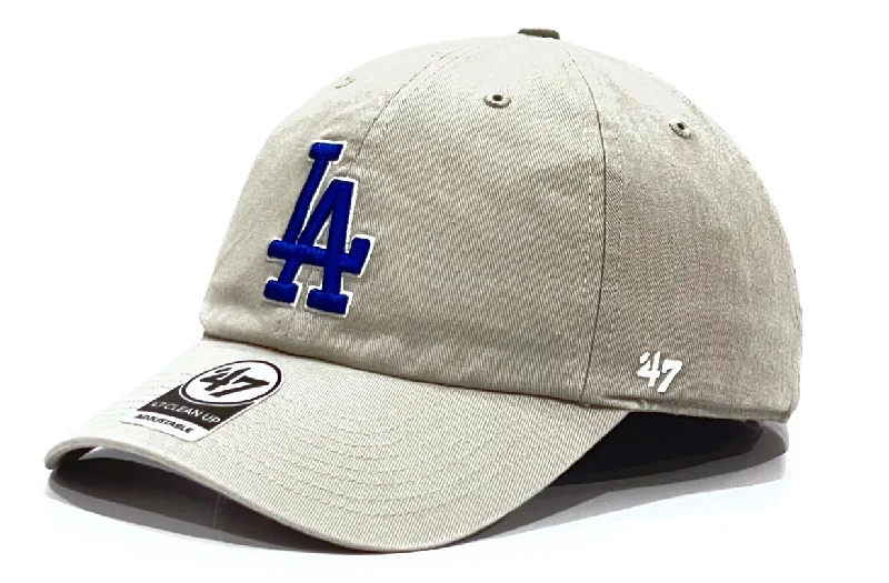 baseball hat light wild -  Los Angeles Dodgers 47 Brand Clean Up Cap - Light Grey