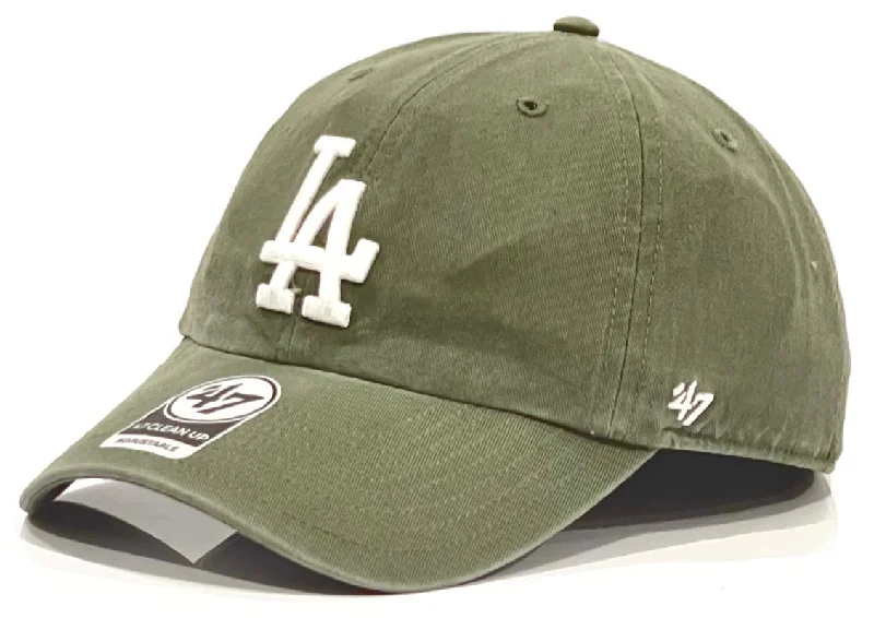 baseball hat spark bold -  Los Angeles Dodgers 47 Brand Clean Up Cap - Moss Green