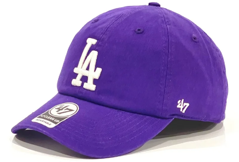 baseball hat all free -  Los Angeles Dodgers 47 Brand Clean Up Cap - Purple