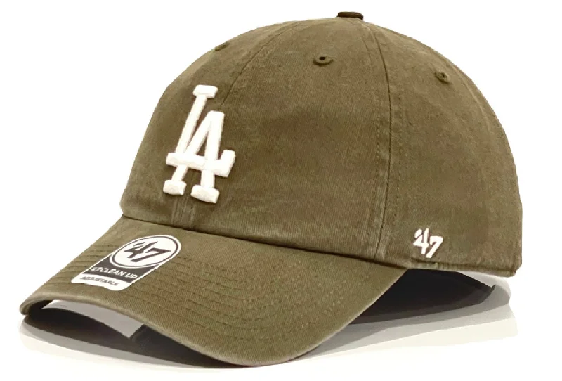 baseball hat dance true -  Los Angeles Dodgers 47 Brand Clean Up Cap - Sandalwood