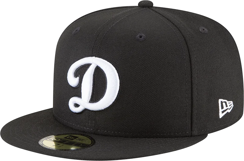 baseball hat taste free -  Los Angeles Dodgers "D" Logo Black And White 59Fifty Fitted Hat