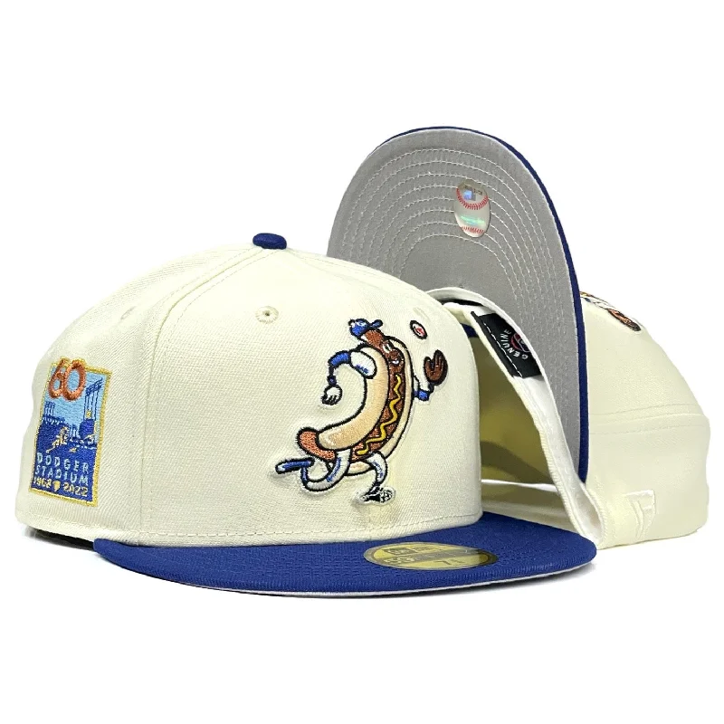 baseball hat pull strong -  Los Angeles Dodgers Dodger Dog "Mascot Pack 2.0" New Era 59Fifty Fitted Hat - Chrome White/Royal