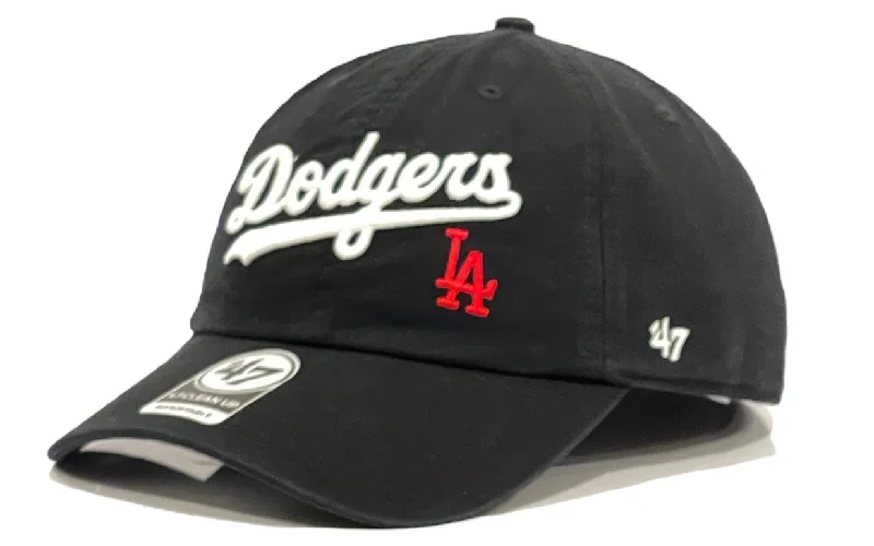 baseball hat sun strong -  Los Angeles Dodgers Pregame 47 Brand Clean Up Cap - Black