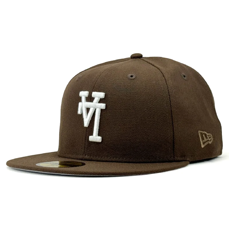 baseball hat craft bold -  Los Angeles Dodgers "Upside Down LA" New Era 59Fifty Fitted Hat - Brown