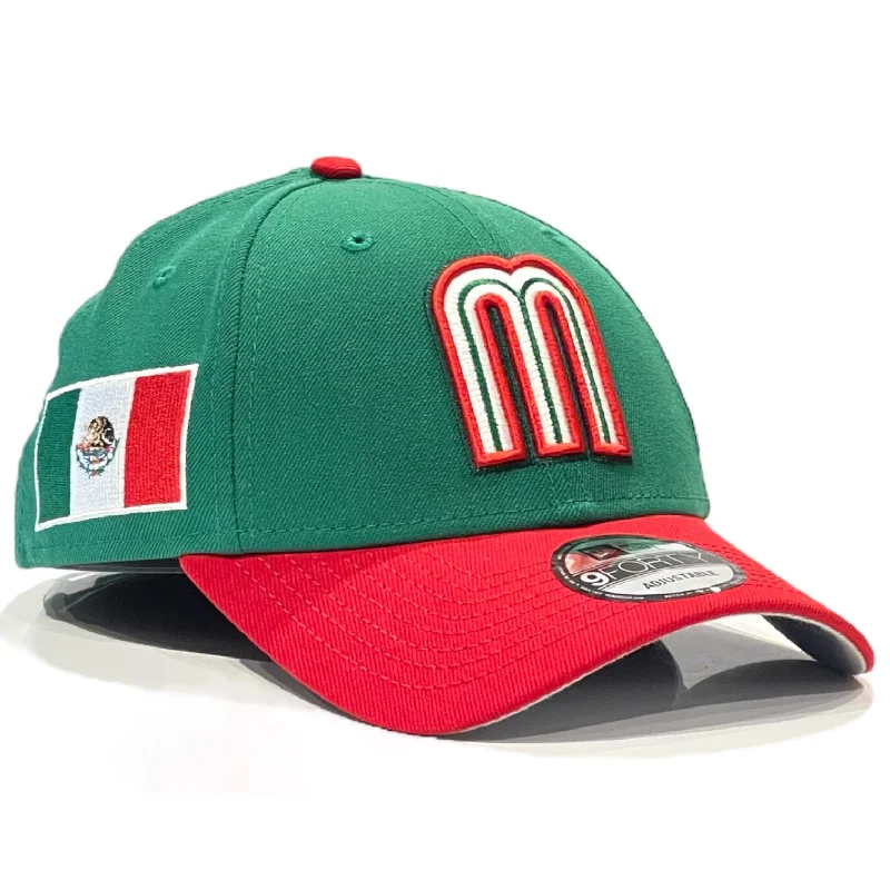 baseball hat heart deep -  Mexico Baseball New Era World Baseball Classic 9FORTY Velcro Adjustable Hat - Green / Red