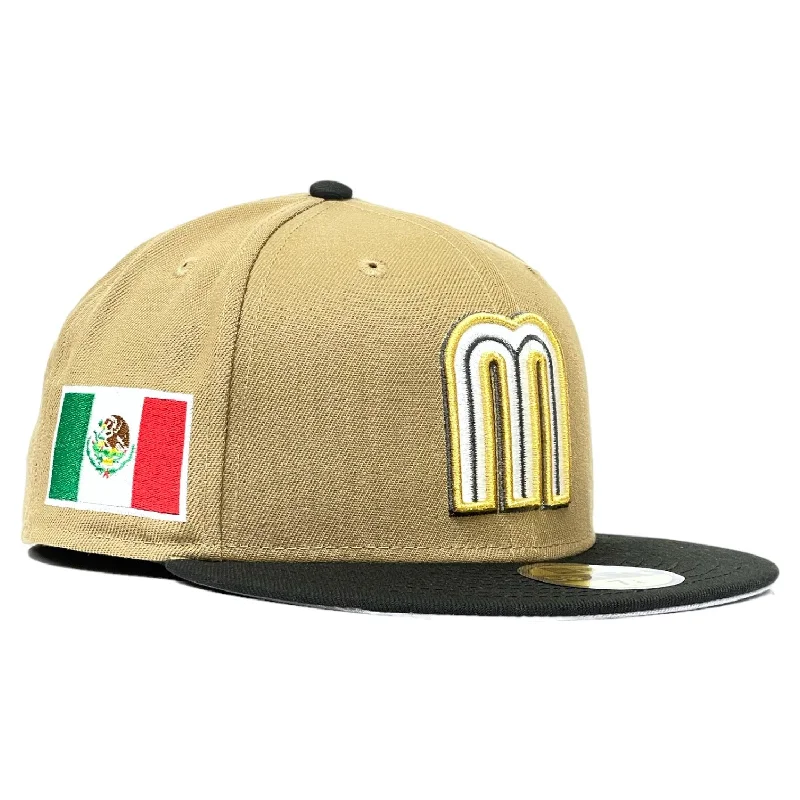 baseball hat rock wild -  Mexico WBC New Era 59Fifty Fitted Hat - Khaki / Black