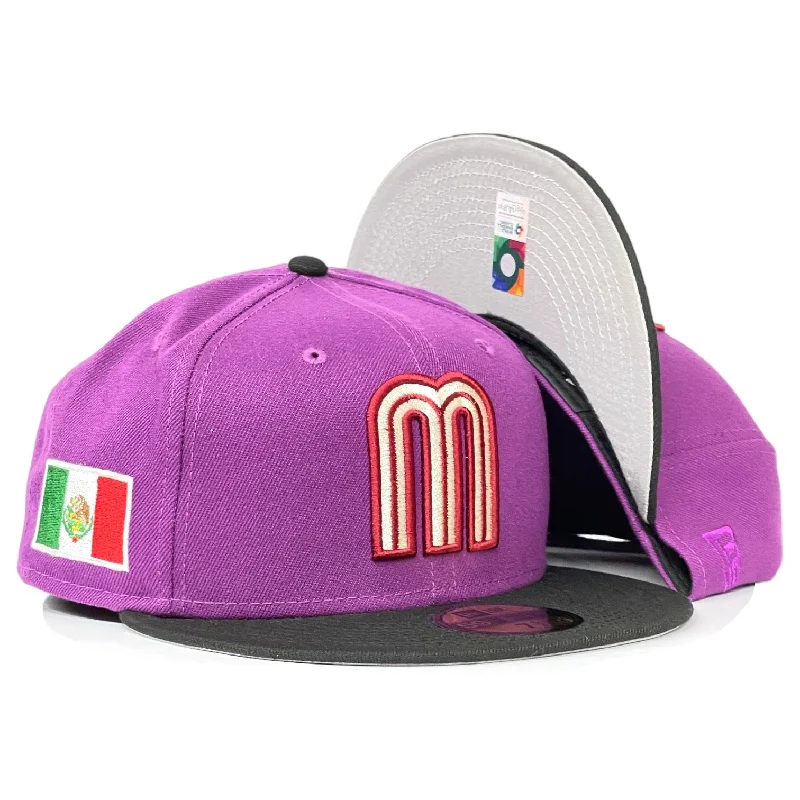 baseball hat breathe deep -  Mexico WBC New Era 59Fifty Fitted Hat - GRAPE / BLACK