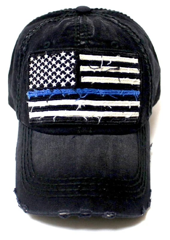 baseball hat someone free -  Police Blue Line Patriotic USA Police Department Memorial American Flag Vintage Hat, Blue