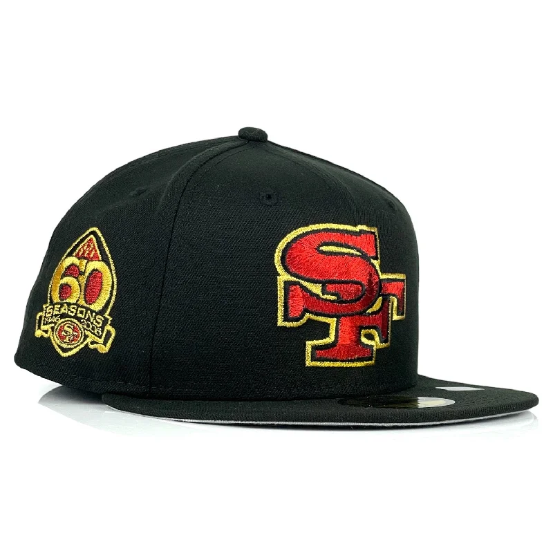 baseball hat charm strong -  San Francisco 49ers 60th Anniversary Side Patch New Era 59Fifty Fitted Hat