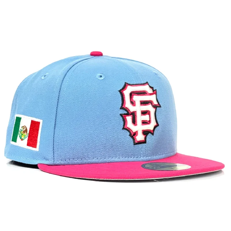 baseball hat fly bold -  San Francisco Giants New Era 59Fifty Fitted Hat - Sky Blue / Bright Rose