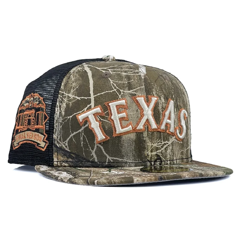 baseball hat light wild -  Texas Rangers Real Tree New Era 59Fifty Trucker Fitted Hat