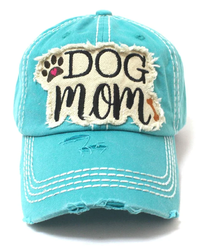 baseball hat sway true -  Turquoise Dog Mom Paw Print & Bone Vintage Cap