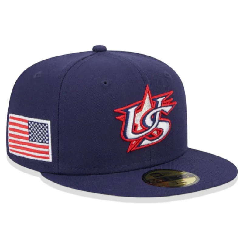 baseball hat name bold -  USA  Baseball New Era World Baseball Classic 59FIFTY Fitted Hat - Navy