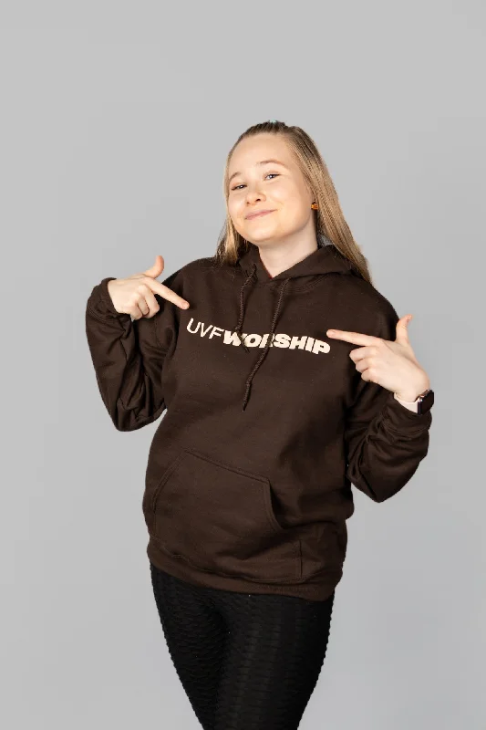 baseball hat friends strong -  UVF Worship Hoodie (Brown)