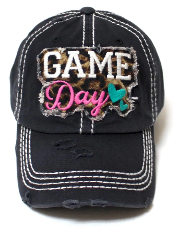 baseball hat beauty true -  Women's Ballcap Game Day Leopard Print Patch Embroidery Monogram Hat, Black