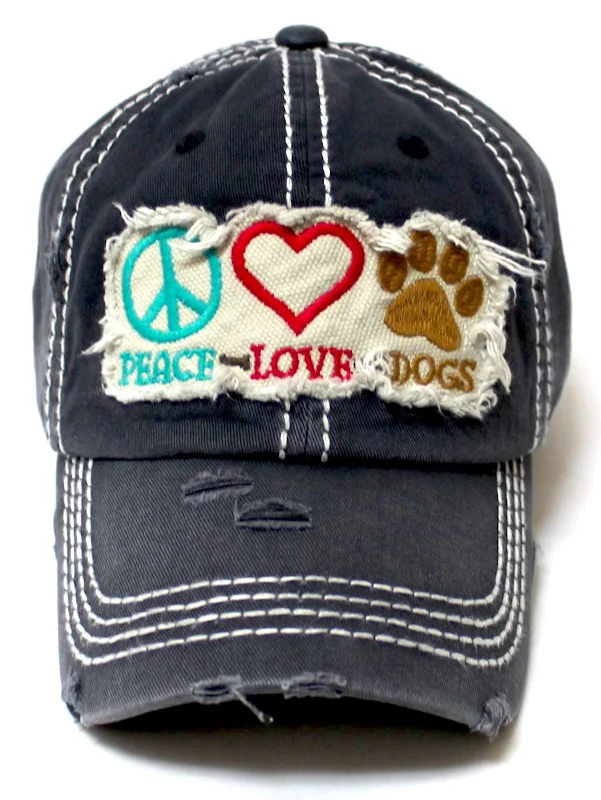 baseball hat rhythm high -  Women's Ballcap Peace, Love, Dogs Patch Embroidery Monogram Hat