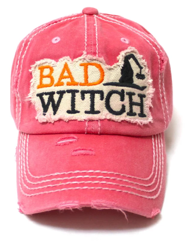 baseball hat art bold -  Women's Vintage Baseball Cap Bad Witch Halloween Spirit Patch Embroidery Hat, Rose Pink