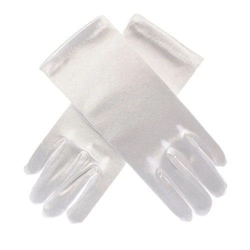 non-slip waterproof gloves -  Children Gloves Satin Wrist Length White