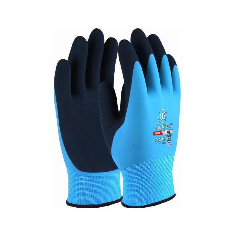 durable daily gloves -  Aquatek Water Resistant Latex/Foam Coated Gloves