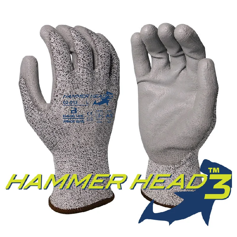 breathable practical gloves -  Armor Guys 02-013-M Hammerhead 3 , Salt & Pepper Hdpe [A3] 4442c Gloves