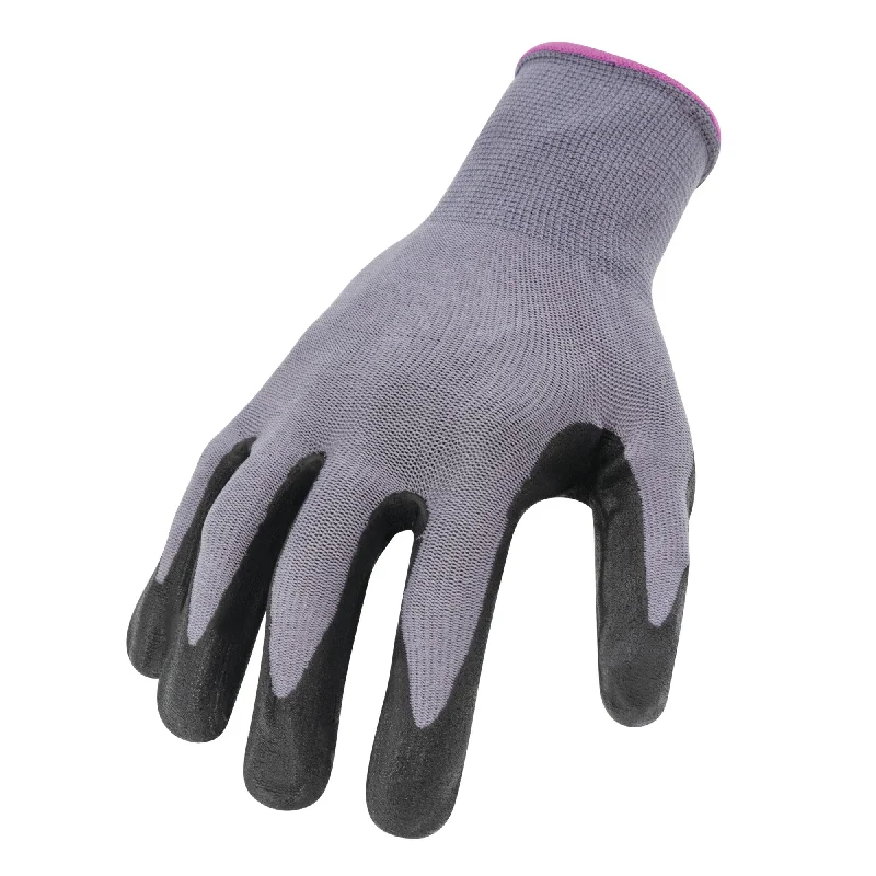 breathable tech gloves -  AX360 Nitrile-Dipped Palm Work Gloves 12-Pair Bulk Pack in Gray, Large