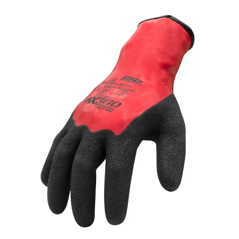 light gadget gloves -  AX360 Shield Grip Latex-dipped Gloves in Black and Red