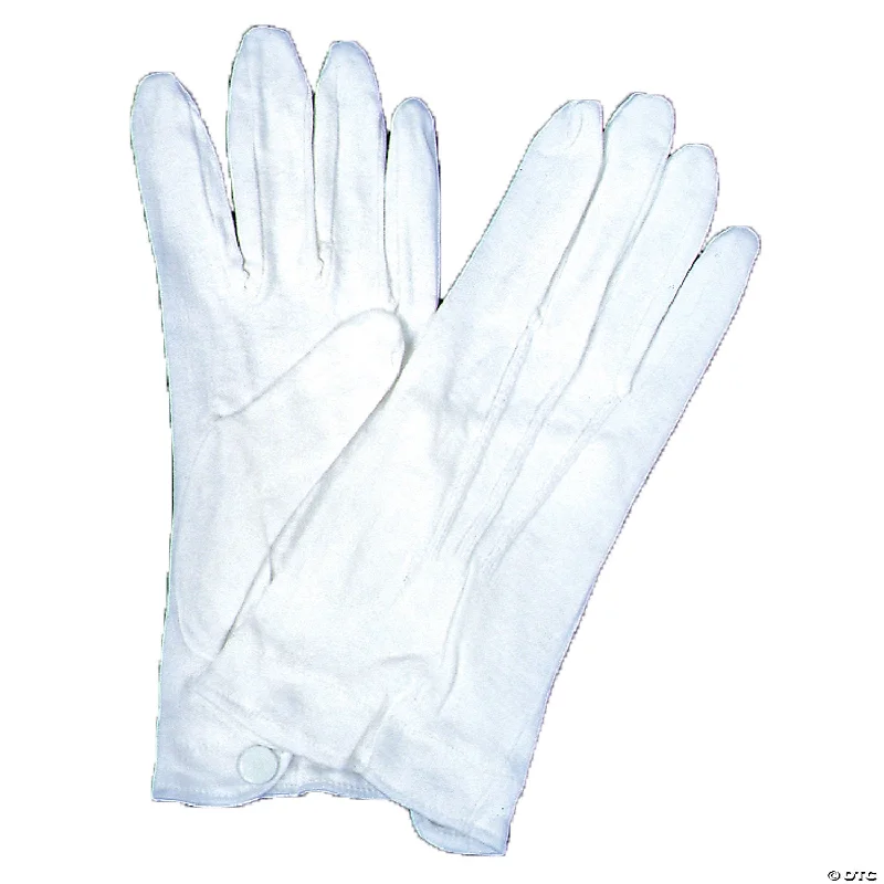 flexible soft gloves -  White Cotton Gloves With Snap