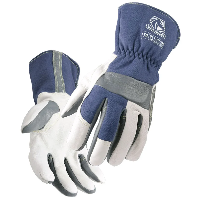 soft all-season gloves -  Black Stallion T50XS Premium Grain Goatskin and Flame Resistant Cotton TIG Welding Gloves, X-Small