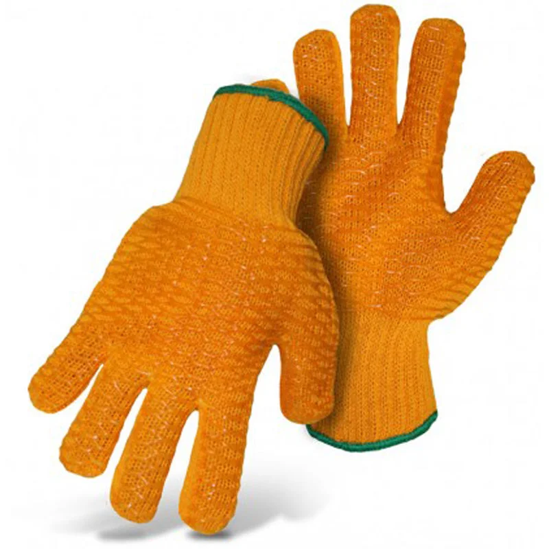 durable reinforced gloves -  Boss Men's Indoor/Outdoor Knit Work Gloves Orange L 1 pair