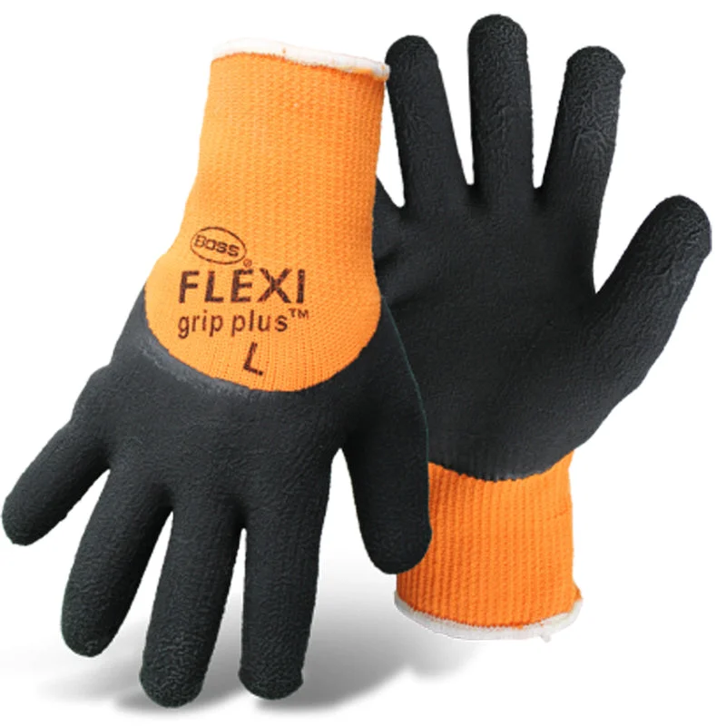 soft light gloves -  Boss Flexi-Grip Plus Men's Indoor/Outdoor String Knit Gloves Black/Orange M 1 pair