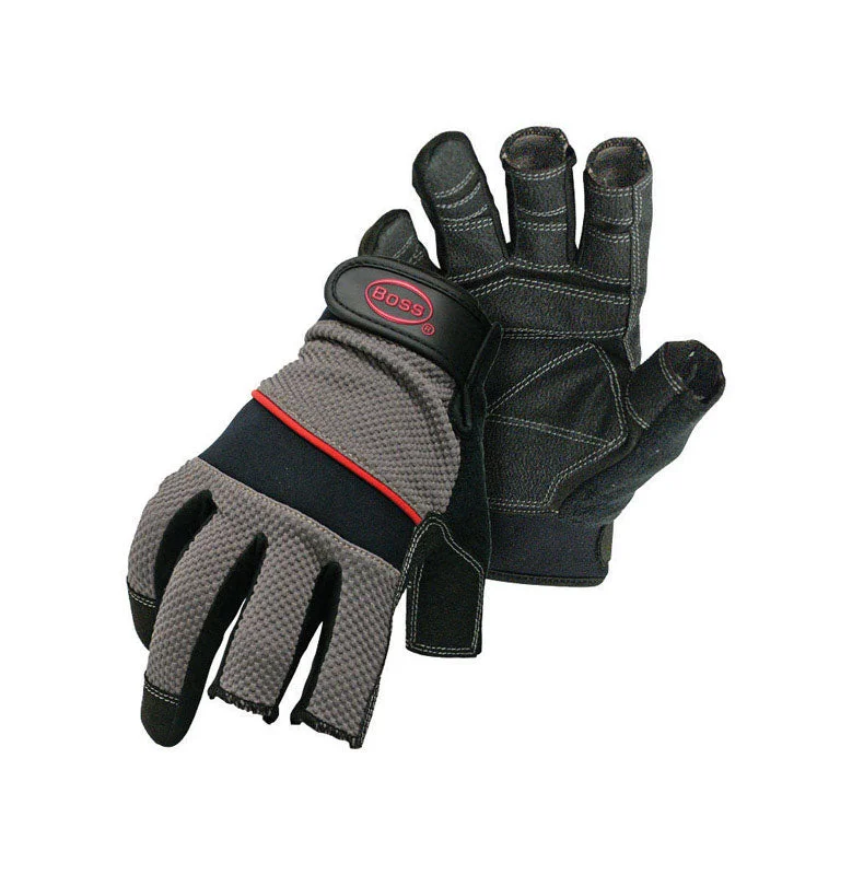 waterproof breathable gloves -  Boss Men's Indoor/Outdoor Carpenter's Glove Black/Gray L 1 pair