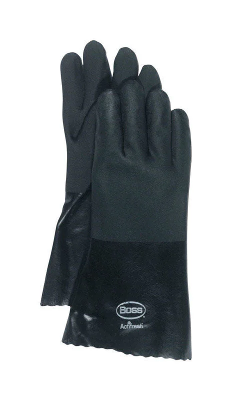 non-slip waterproof gloves -  Boss Men's Indoor/Outdoor Dipped Chemical Gloves Black L 1 pair