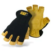 durable functional gloves -  Cat Gloves Cat012206m Medium Yellow/Black Premium Deerskin Half-Finger Glove