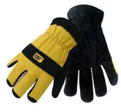 flexible practical gloves -  Cat Gloves Cat012222l Large Black/Yellow Lined Split Leather Palm Gloves