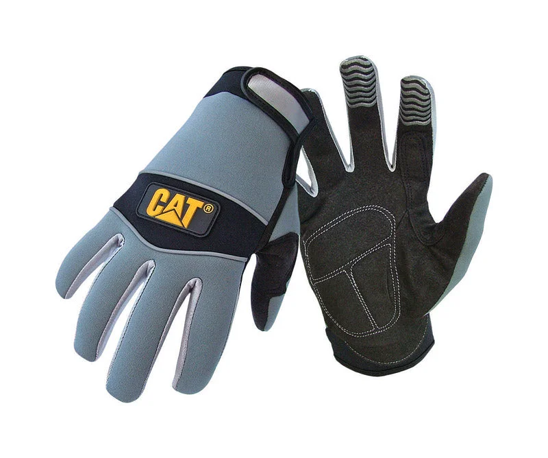 durable waterproof gloves -  CAT Men's Indoor/Outdoor Padded Mechanic's Glove Black/Gray XL 1 pair